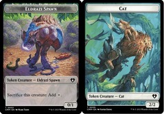Cat (0005) // Eldrazi Spawn (0003) Double-Sided Token - Foil (Commander Master)